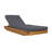 DaPrato Modern Coastal Acacia Wood Adjustable Chaise Lounge With Sculptural Boat-Shape Design And Cushions-123140982