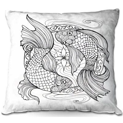 Coussin décoratif à deux poissons couch