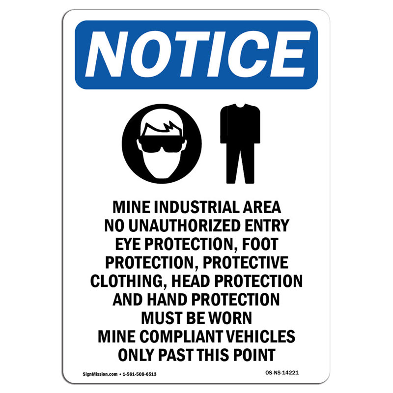 Signe de zone industrielle minière avec symbole