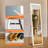 3 Color Lighting Mirror With LED Lights, Lighted Floor Standing Mirror With Stand-849810858-849810855