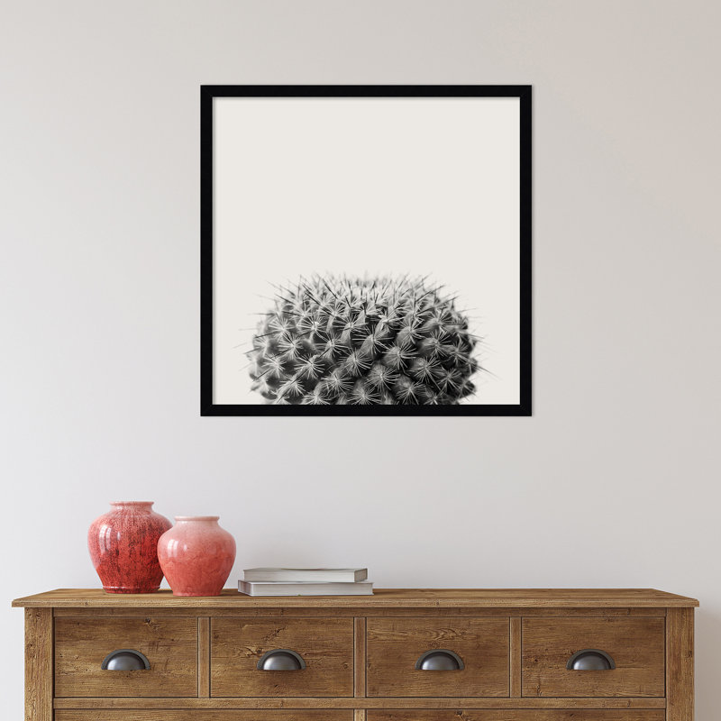 «Haze Cactus Succulent» par The Creative Bunch Studio - reproduction de photo encadrée, Cadre noir, H 33 po x l 33 po