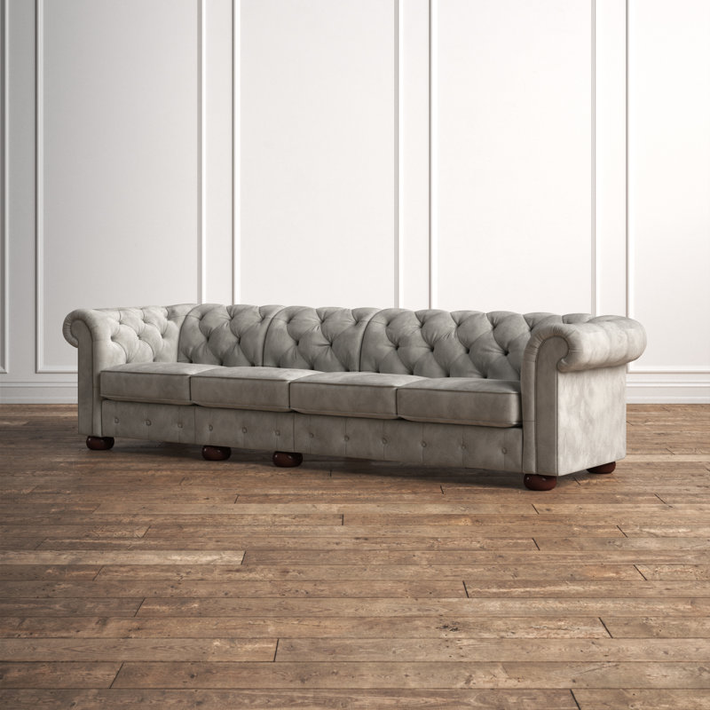 Huskins 117.6'' Velvet Sofa, Gray Velvet