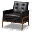 Fauteuil Kisner de 29,13 po de large en polyester capitonné-882397870
