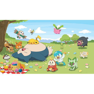 Pokémon Picinic Green Peel and Stick Mural