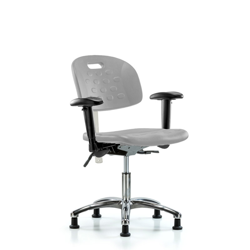 Chaise de salle blanche en polyuréthane Newport, Oui, Argent, Patins