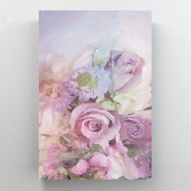 «Pink Rose» 16 - 1 pièce, impression sur toile tendue, H 14 po x l 11 po