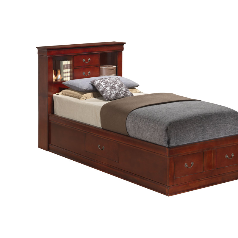 Citronelle Bookcase Storage Bed, Cherry, Twin