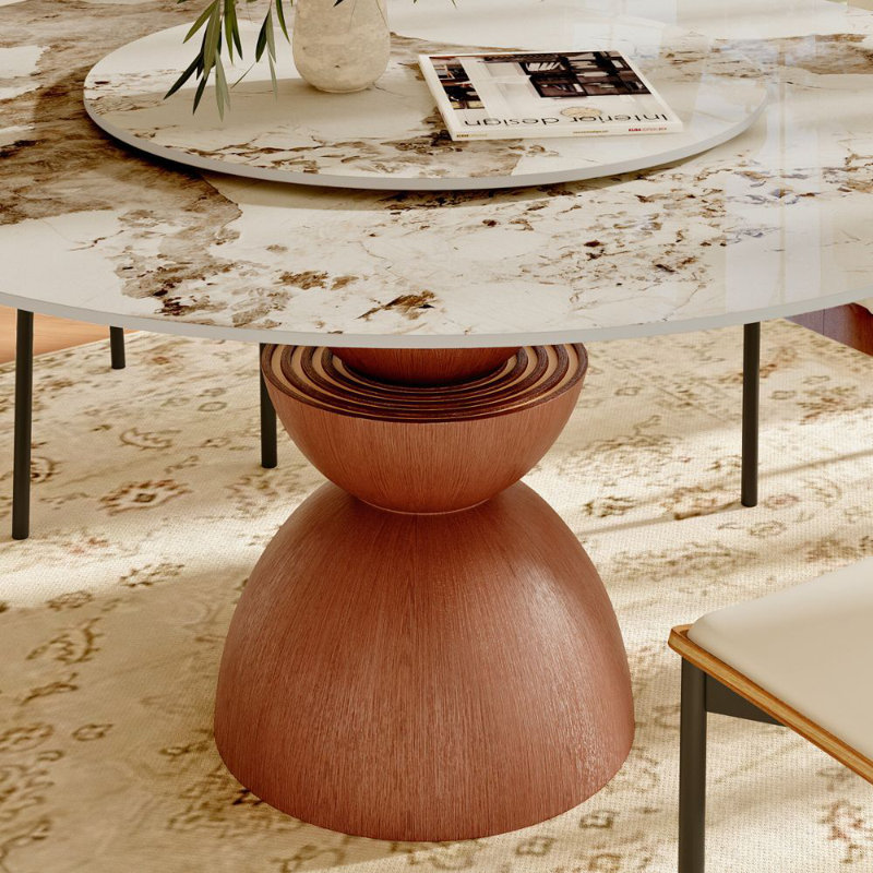Ensemble de table de salle à manger 7 pièces 7 pièces - paresseux + 6 chaises rembourrées, Pandora brillant