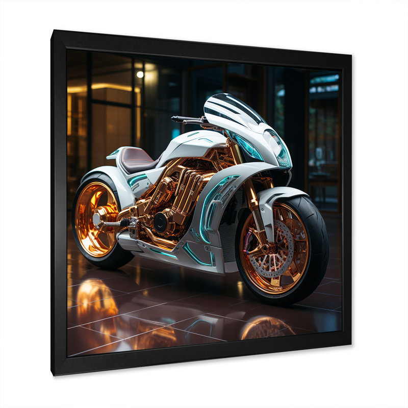Futuriste Speedster II sur toile, Cadre simple noir, H 24 po x l 24 po x P 1 po