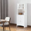 Armoire de rangement pour garde-manger avec porte en verre encadrée et espace pour micro-ondes-592118396