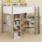 Wood Loft Bed With Storage Shelves, Clothes Rails And Desk-1792161618