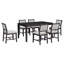 Ensemble de table de salle à manger 7 pièces pour 6 personnes, 1 table de salle à manger rectangulaire en bois pour 6 personnes avec chaises rembourrées-247578871