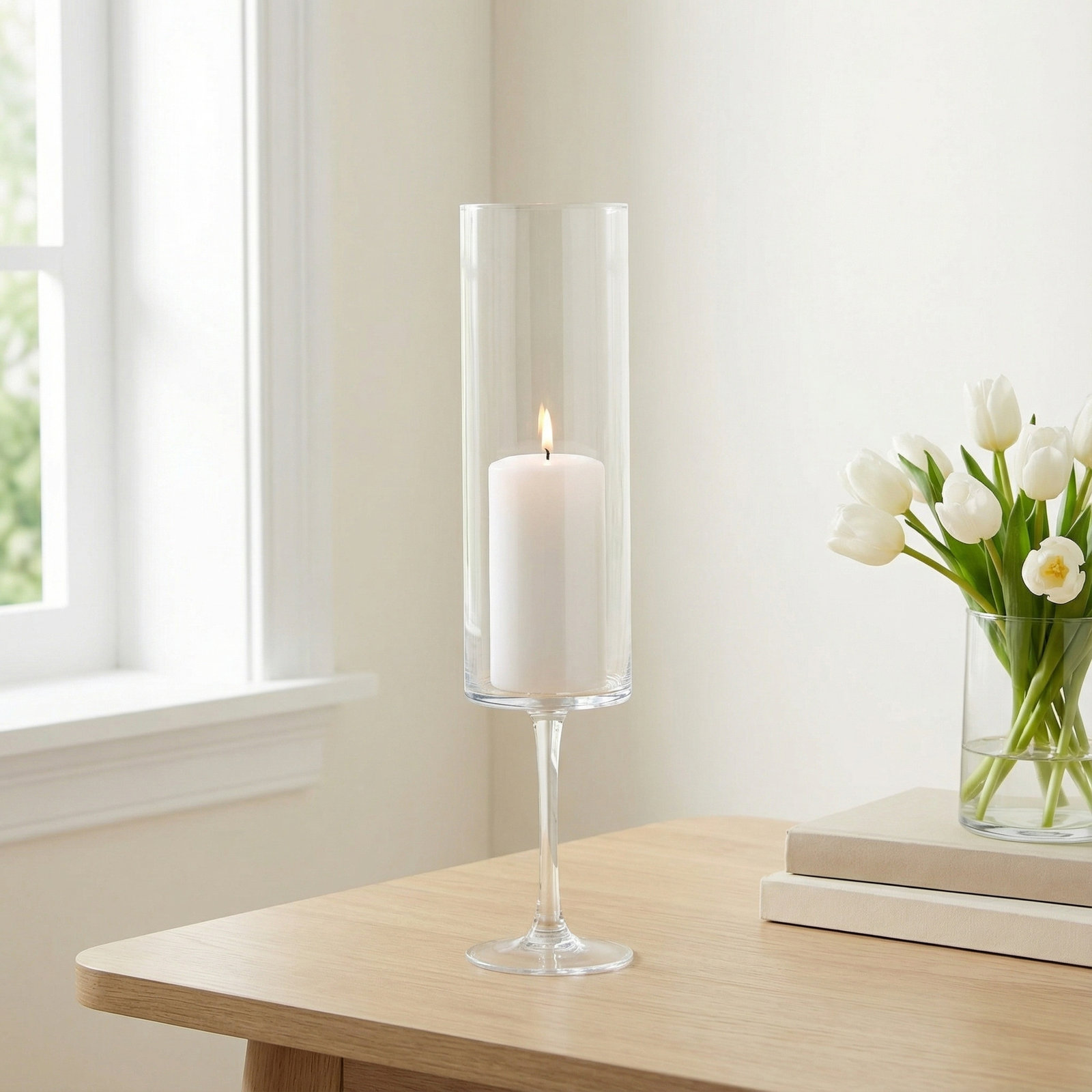 Pedestal Glass Hurricane