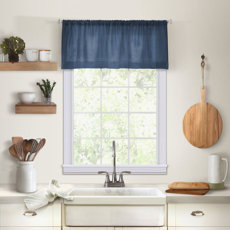 Reade Tailored Window Valance, Indigo