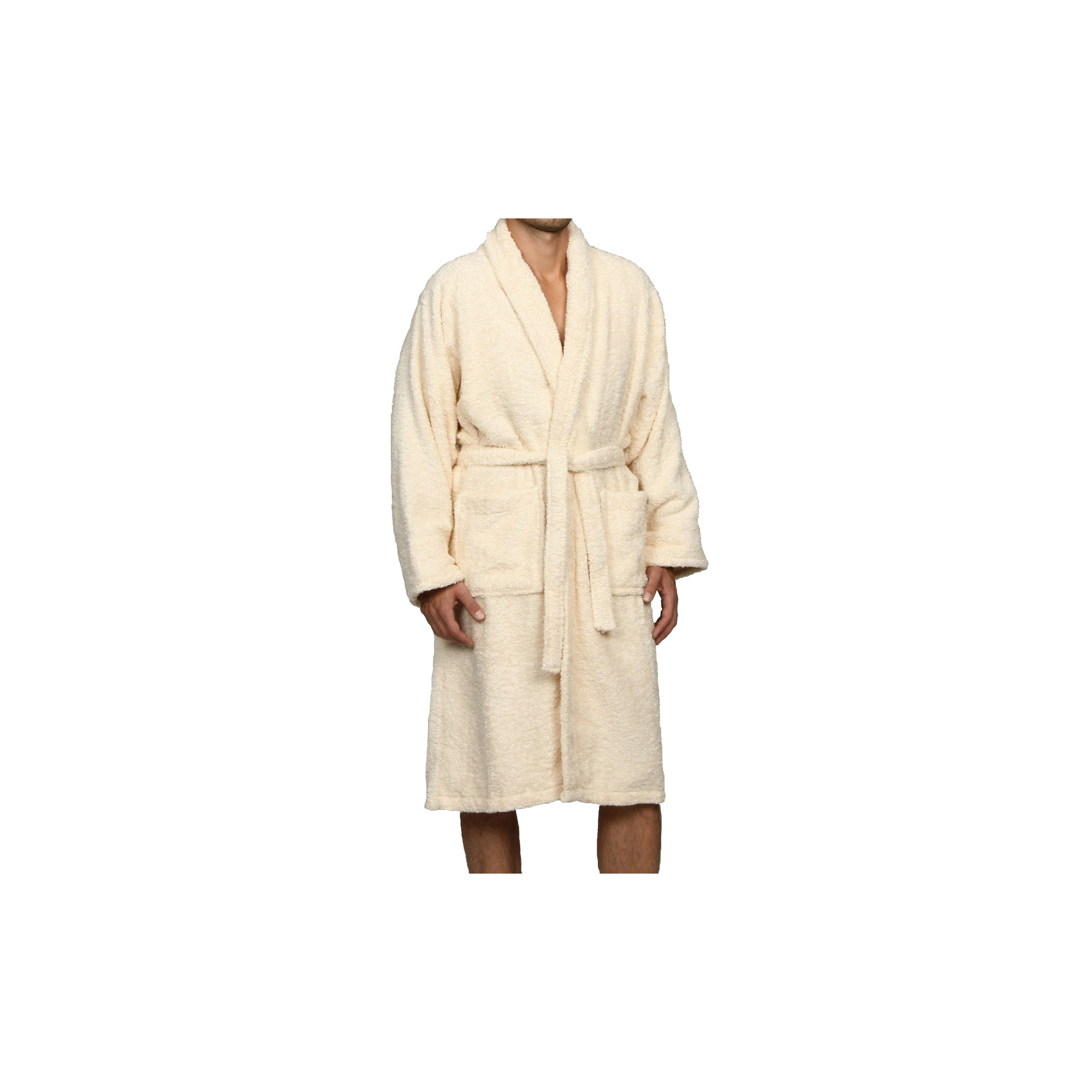 100% Cotton Bathrobe, Ivory, M