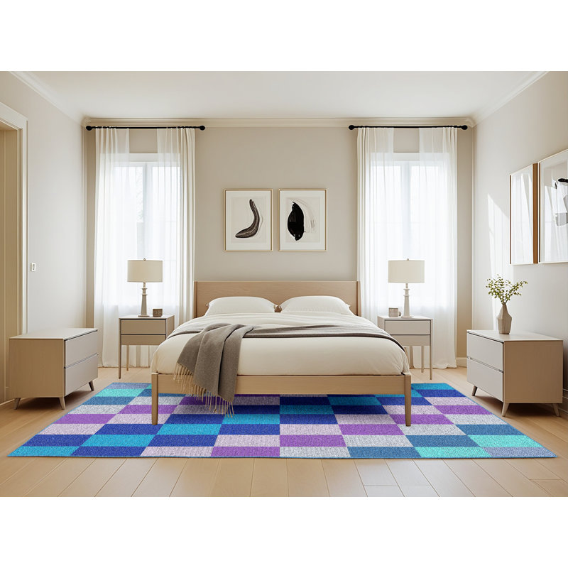Tapis bleu Knouse, Rectangle 5 pi x 8 pi
