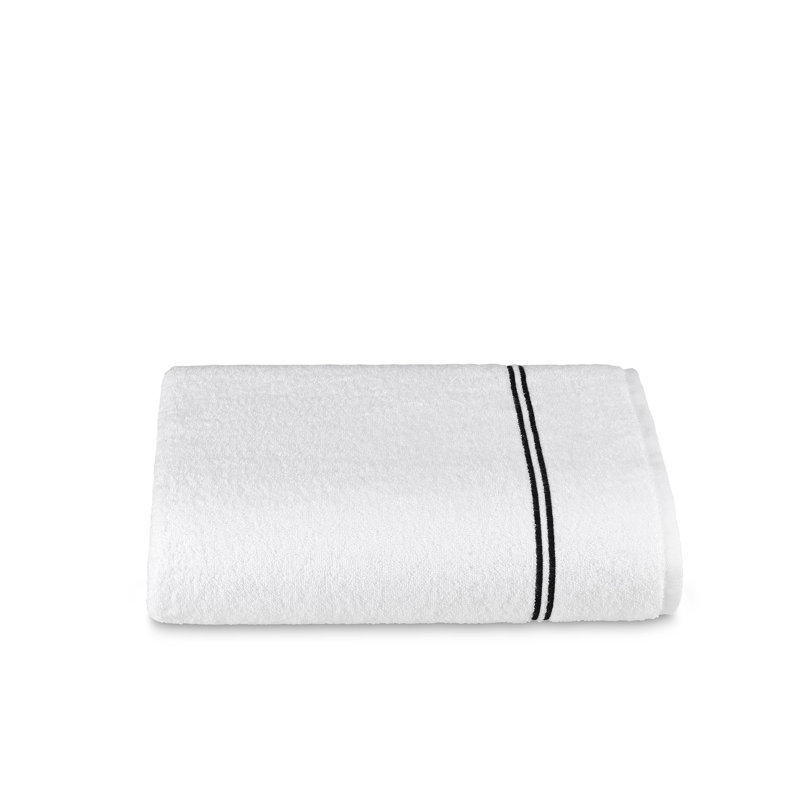 Glendell Midweight Bath Sheet, White/Black
