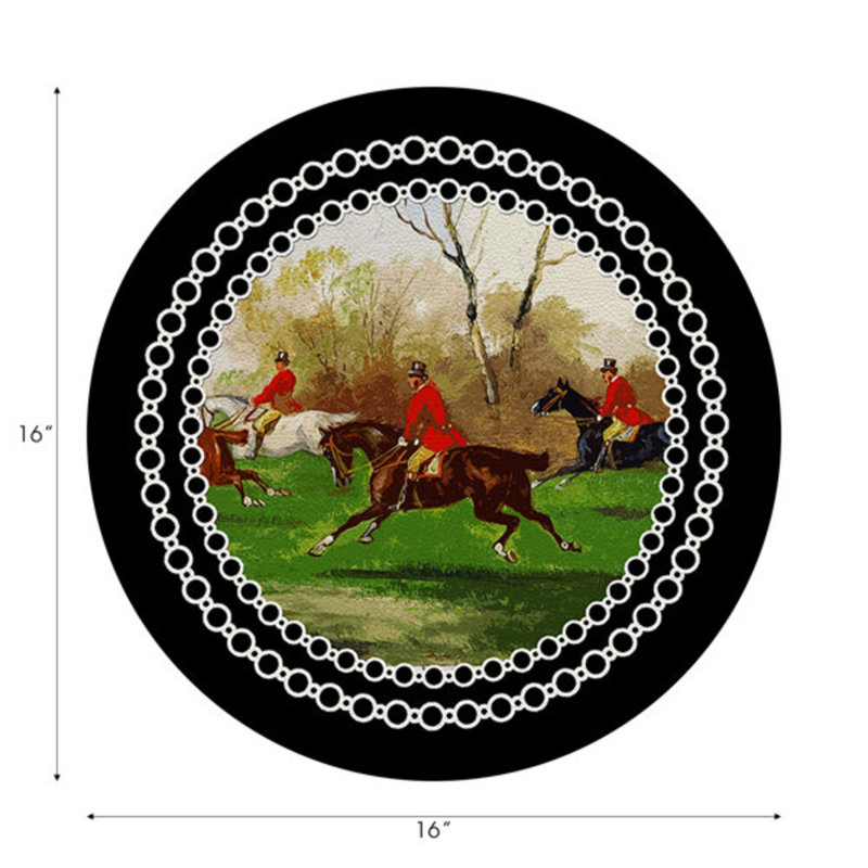 English Hunting Placemat, Black