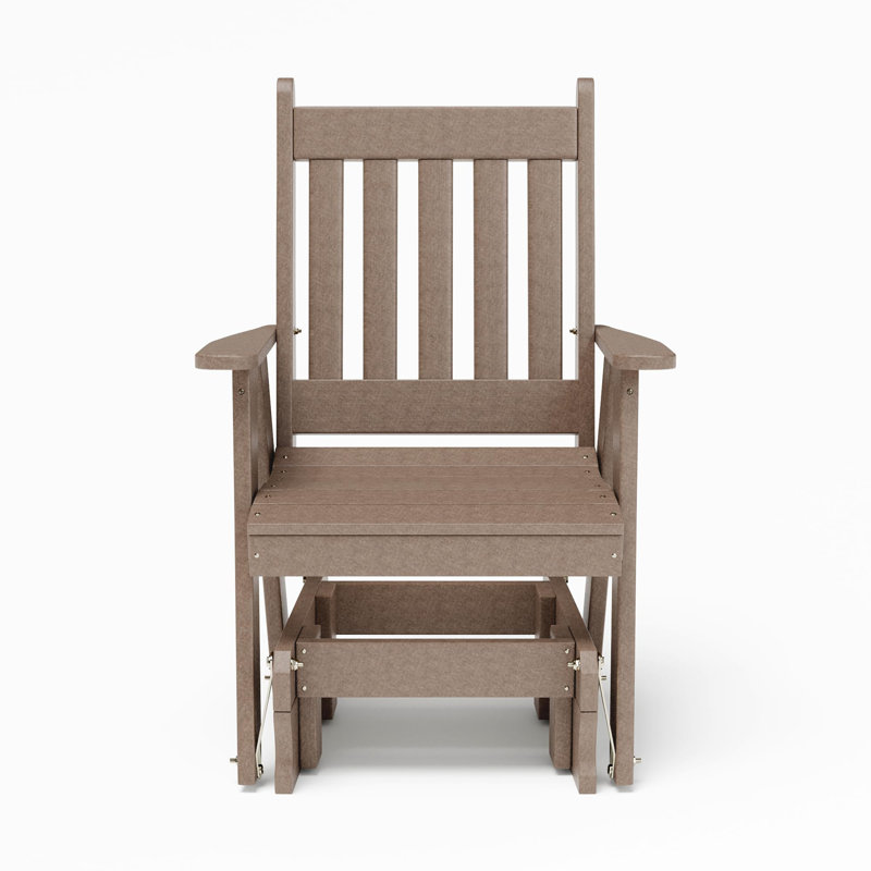 Fauteuil oscillant en plastique recyclé Weber, Bois patiné