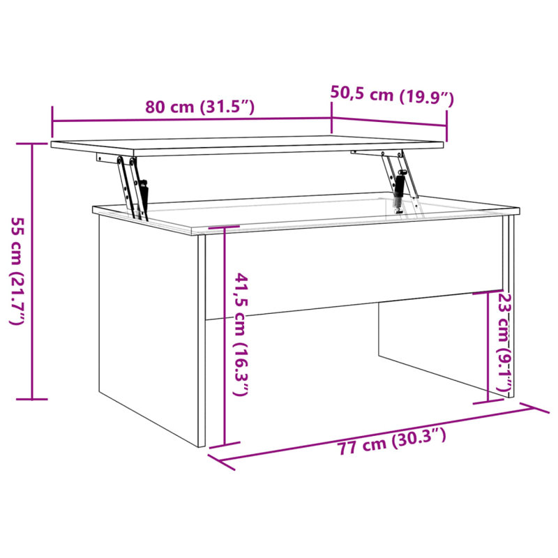 Silverlock Lift Top Coffee Table with Storage, Old Wood