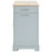 Fluted Kitchen Island with Trash Can Storage, Power Outlet & Internal Storage Rack (Grey Blue)-129470456