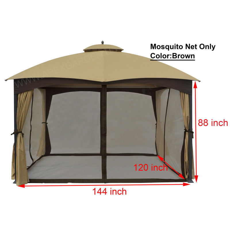 Brown Replacement Mosquito Netting for 10' x 12' Gazebo