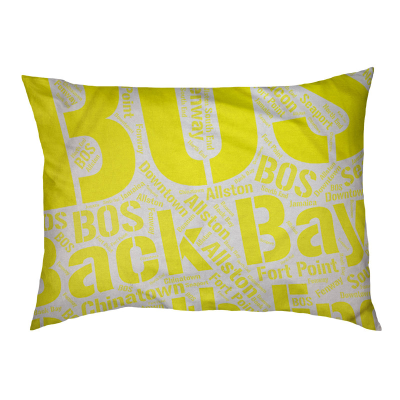 Coussin de chien « districts », Grand (l 40 po x P 30 po x H 14 po), Boston, Jaune