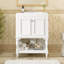 Meuble-lavabo avec lavabo, 2 portes et tablette ouverte-829673754
