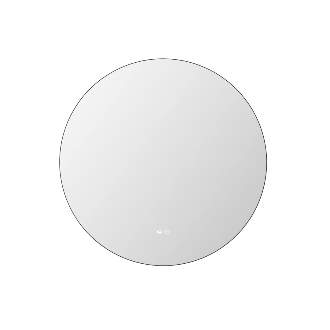 Adorna  Round Frameless Backlit Mirror, LED Bathroom Mirror with Dimmable Brightness, Anti-fog Function, 50000h Lifetime, Shatterproof Film Orren Ellis 