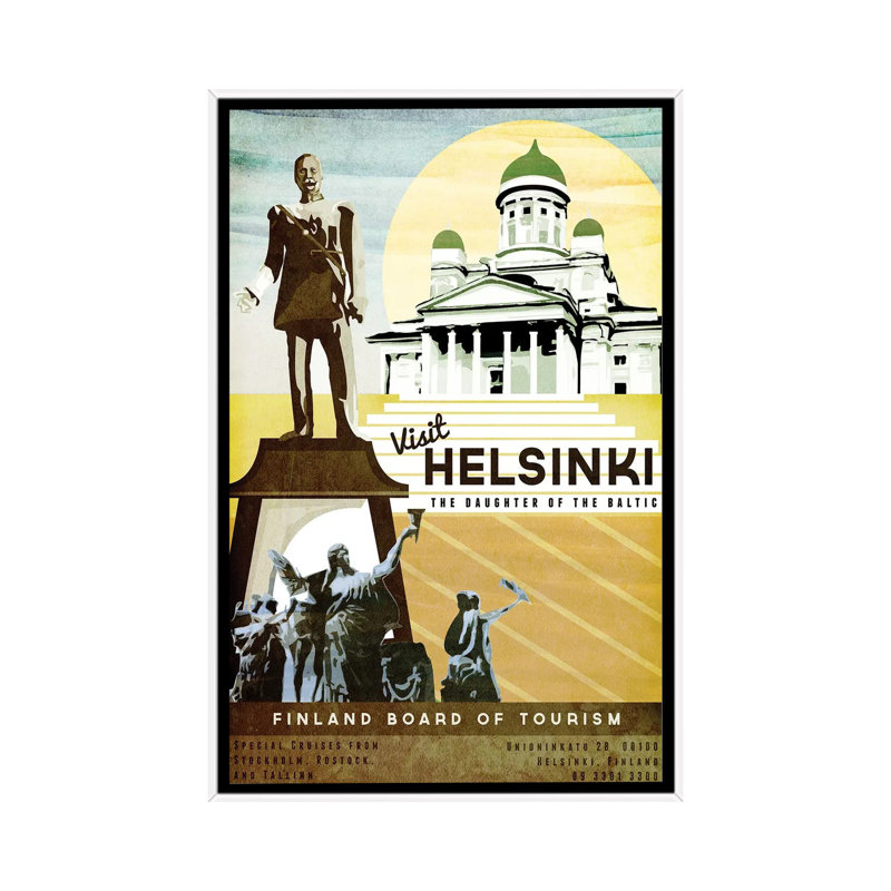 Finland-Helsinki by Bragi Ingibergsson - Print on Canvas, 66.04 cm H x 45.72 cm W, White Framed
