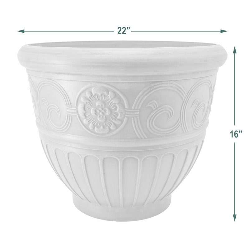 Pot de fleurs en composite Kerns, Beige