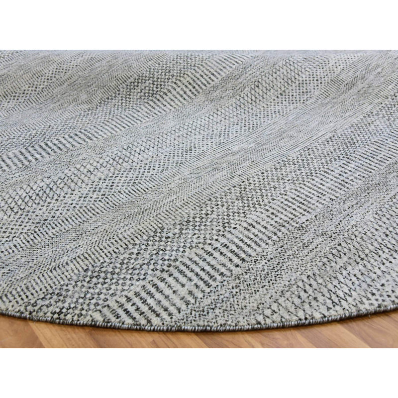 Tapis rond en laine nouvel âge unique 9 pi 8 po Ashtyn