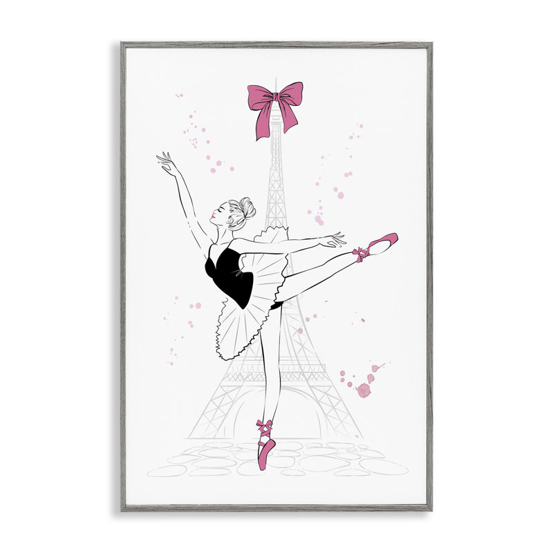 Ballerine et tour Eiffel, estampe numérique par Martina Pavlova, Estampe numérique Farmhouse, H 30 po x l 20 po