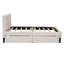 Lit simple tapissier beige avec 2 tiroirs - Strong & Style Design
