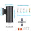 9 Inch Modern Outdoor Cylinder Downward Wall Sconce, E26 Base, Matte Black Porch Patio Lights-171443925