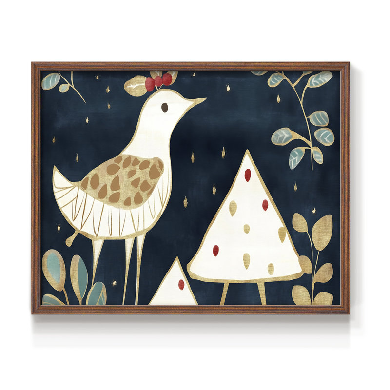 Art de Noël - DCCIV - Reproduction encadrée - Restickable, H 16 po x l 20 po, Noyer