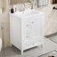 Meuble-lavabo de 24 po avec rangement, tablette réglable, panneau de fibres à densité moyenne et bois d'hévéa, cloisons amovibles-378220162