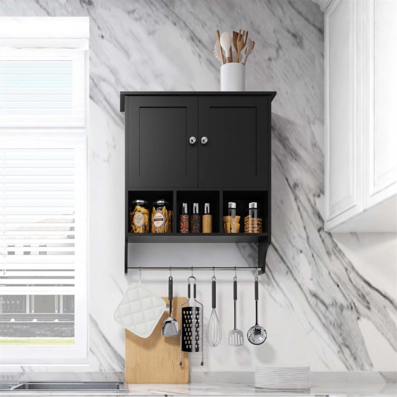 Spacious Bathroom Cabinet with Adjustable Shelves and Towel Bar for Enhanced Storage and Organization