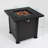 28" Propane Gas Fire Pit Table, 50000 BTU Square Steel Fire Pit For Outside Patio Deck Garden Backyard-Black