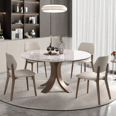 Modern luxury simple round dining table sets