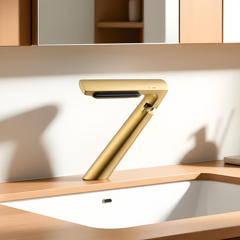 Single-Hole Single-Handle Bathroom Faucet, Brushed Gold