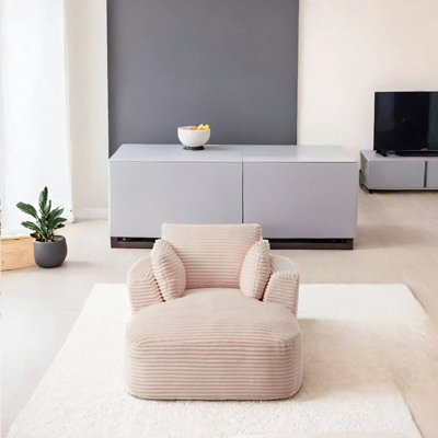 Très grand fauteuil inclinable en velours côtelé