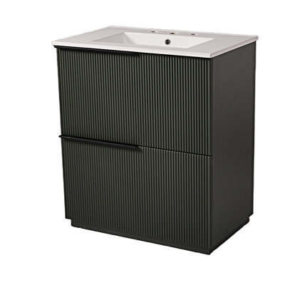 Meuble-lavabo avec lavabo et tiroirs en céramique