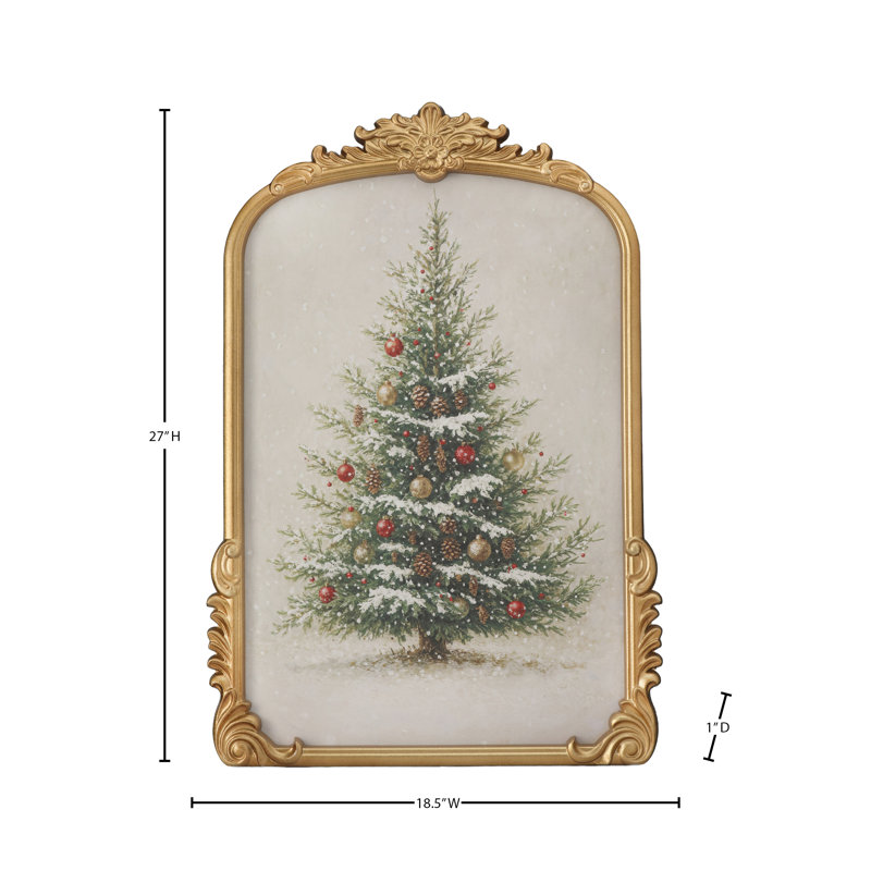 18.5X27" Gilded Frame Christmas Tree Art