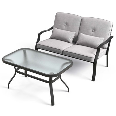 Makailey 2 - Person Patio Conversation Set with Cushions