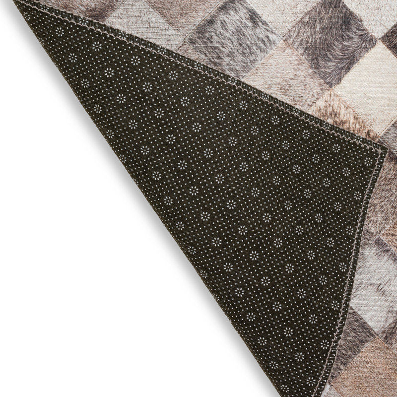 Tapis gris en chenille tissé à la machine Aubra, Rectangle 1 pi 8 po x 2 pi 6 po