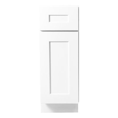Shaker blanc, armoire à une porte, bois massif, rangement pour la cuisine, salle de bain multifonctionnelle, utilisation à long terme, facile à nettoyer, peu encombrant, porte à charnières à fermeture en douceur, tablettes réglables,