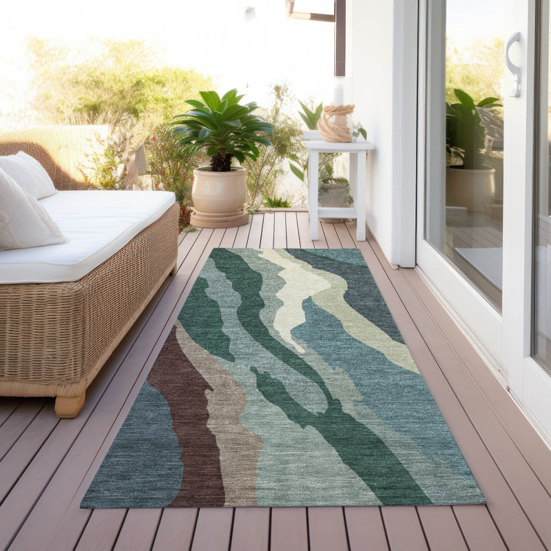 Tapis intérieur / extérieur lavable Petala , 2 pi 3 po x 7 pi 6 po