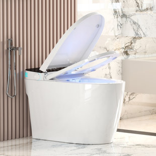 Toilette intelligente avec siège de bidet chauffant, fonction d'ouverture / fermeture automatique, sécheuse intégrée et eau chaude - Toilette de bidet portable pour un confort ultime