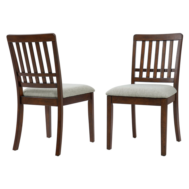 Chaises de salle à manger modernes, dossier en bois courbé avec siège en tissu, facile à assembler, Brun